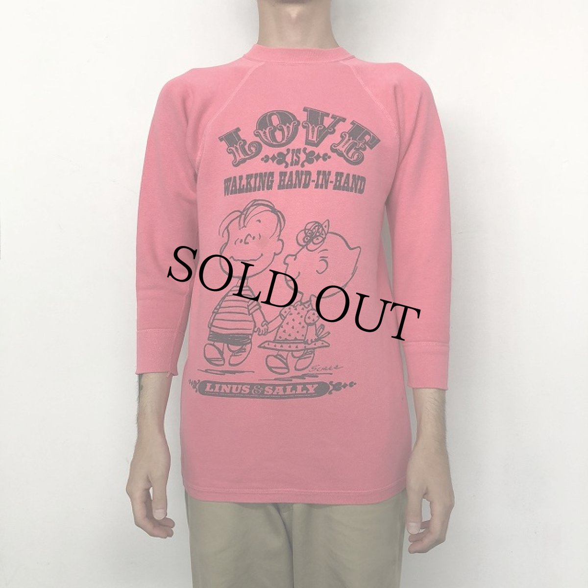 画像5: 60's〜 SPRUCE USA製 PEANUTS "LINUS&SALLY" 染み込みプリントスウェット S (5)