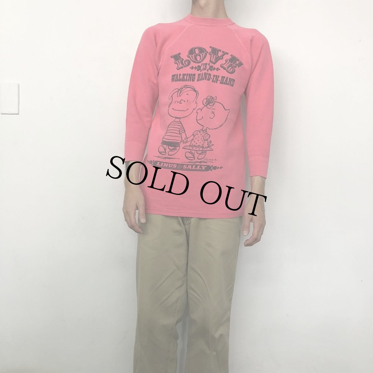 画像8: 60's〜 SPRUCE USA製 PEANUTS "LINUS&SALLY" 染み込みプリントスウェット S (8)