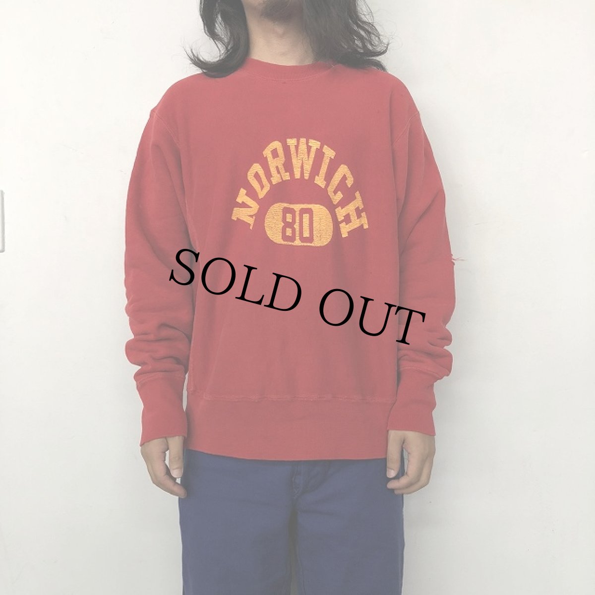 画像2: 50's Champion REVERSE WEAVE USA製 タタキタグ "NORWICH 80" L (2)