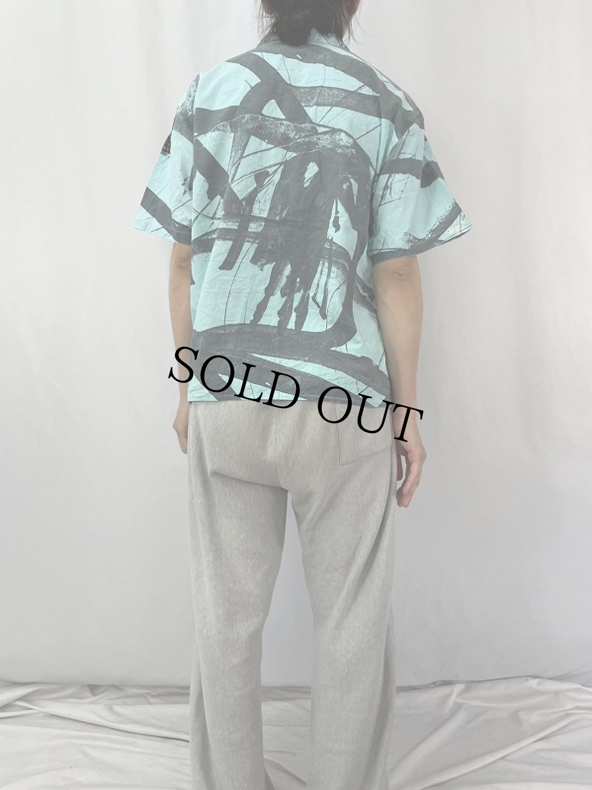 画像4: 90's JIMMY'Z USA製 総柄 コットンシャツ S (4)