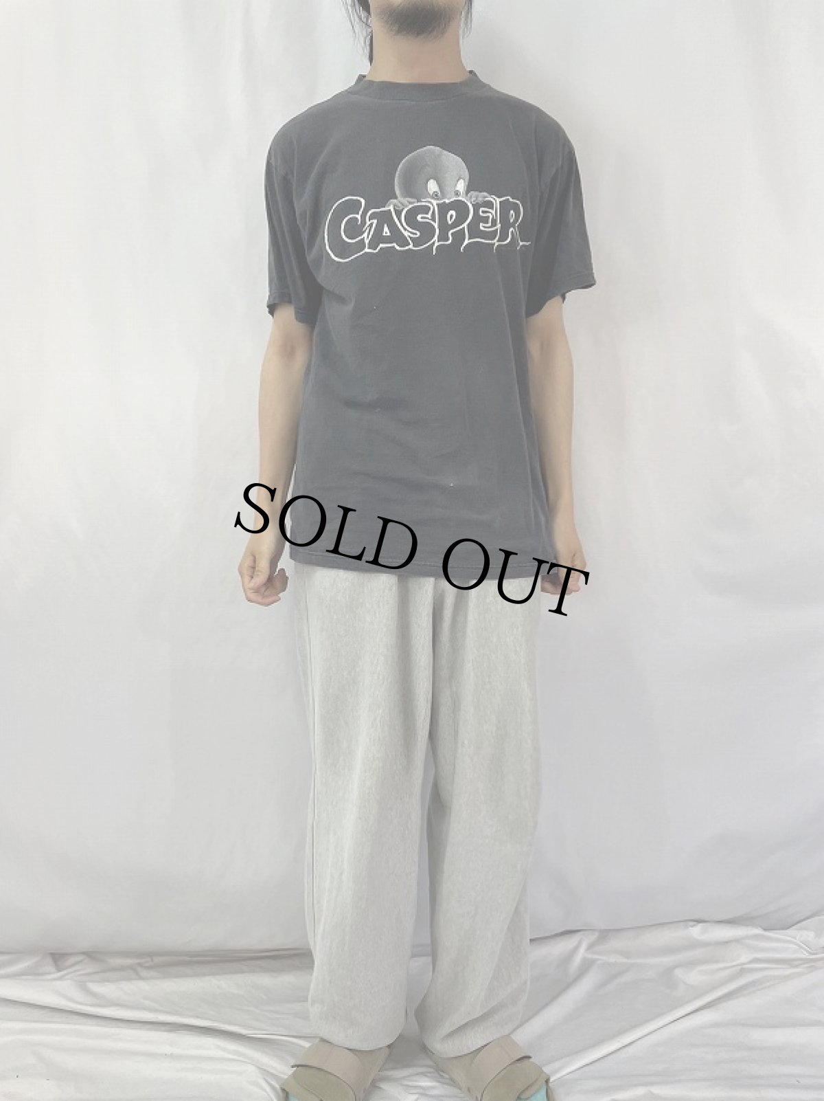 画像2: 90's CASPER キャラクタープリントTシャツ BLACK XL (2)