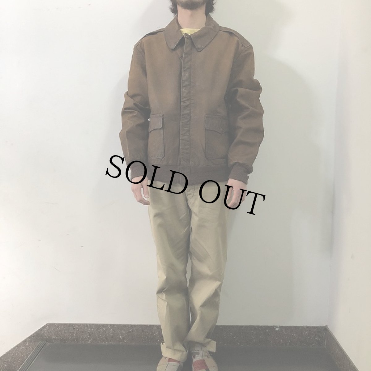 画像2: POLO Ralph Lauren "A-2 TYPE" レザージャケット XXL (2)