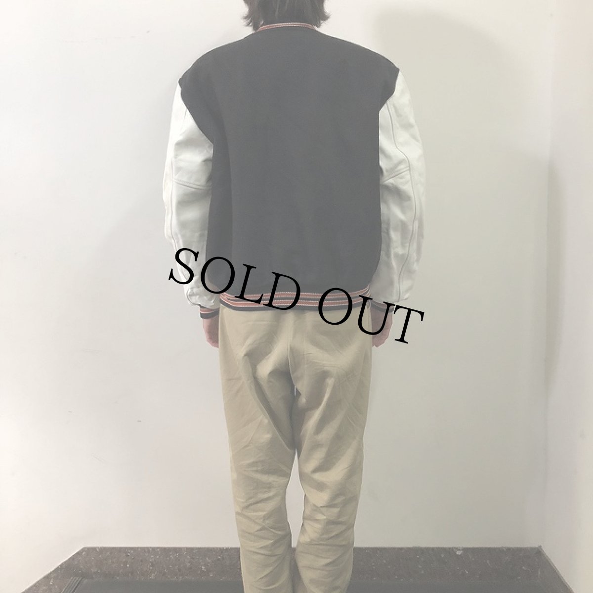 画像4: 70〜80's THE VARSITY SHOP USA製 レザー×ウールスタジャン L (4)