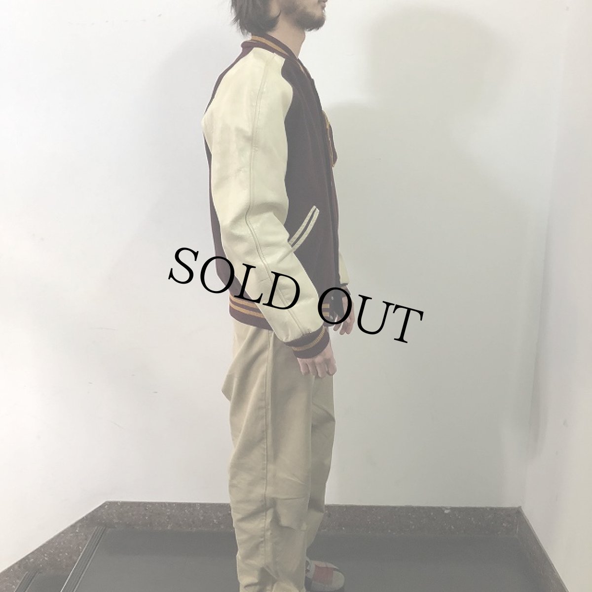 画像3: 70's SKOOKUM レザー×ウールスタジャン 44 (3)