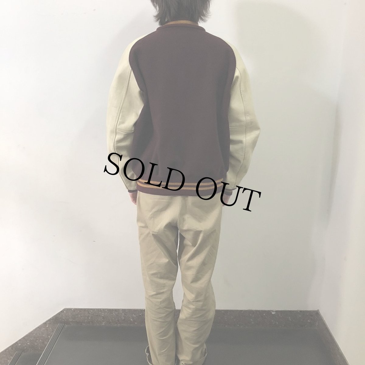 画像4: 70's SKOOKUM レザー×ウールスタジャン 44 (4)