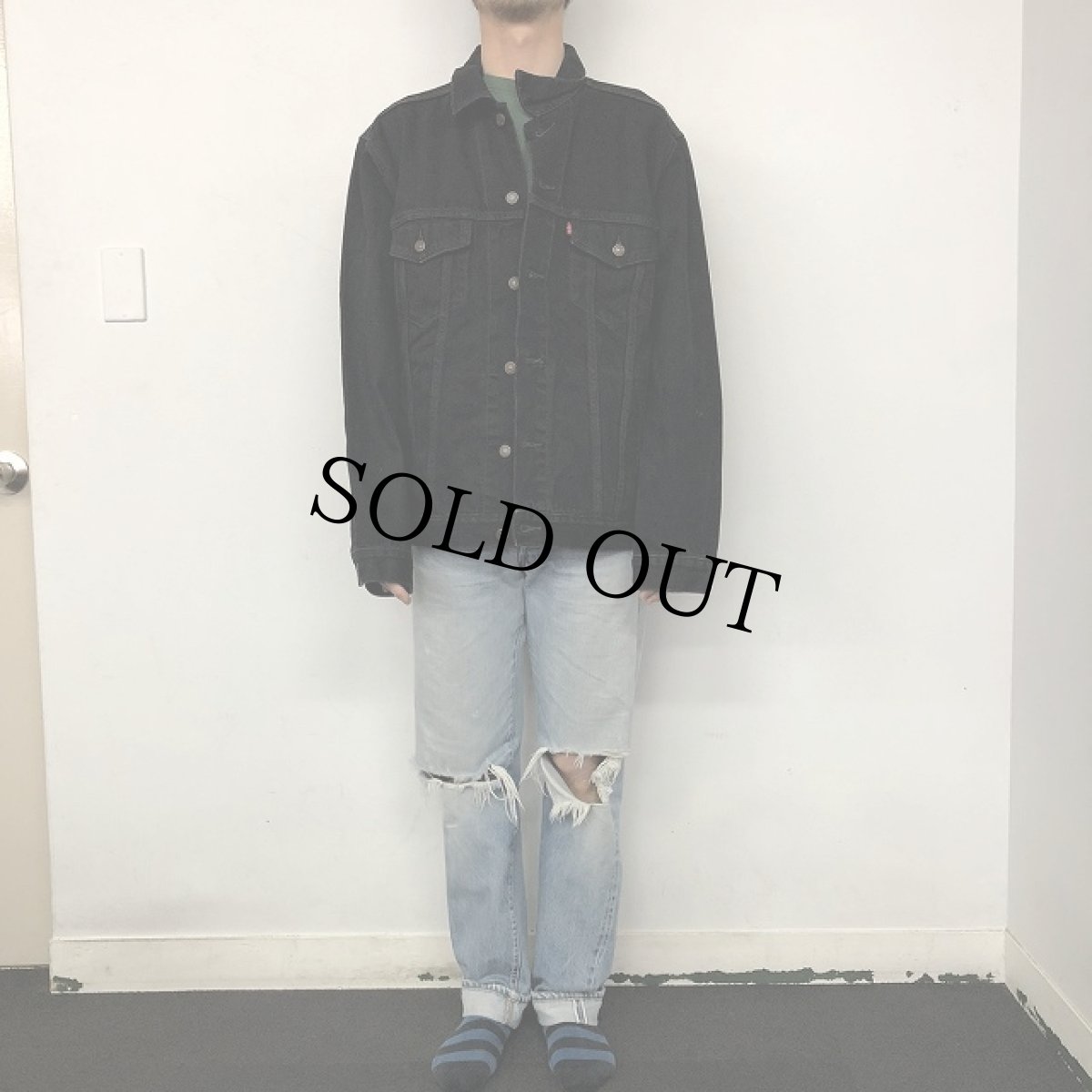 画像2: Levi's 70505 ブラックデニムジャケット XL (2)
