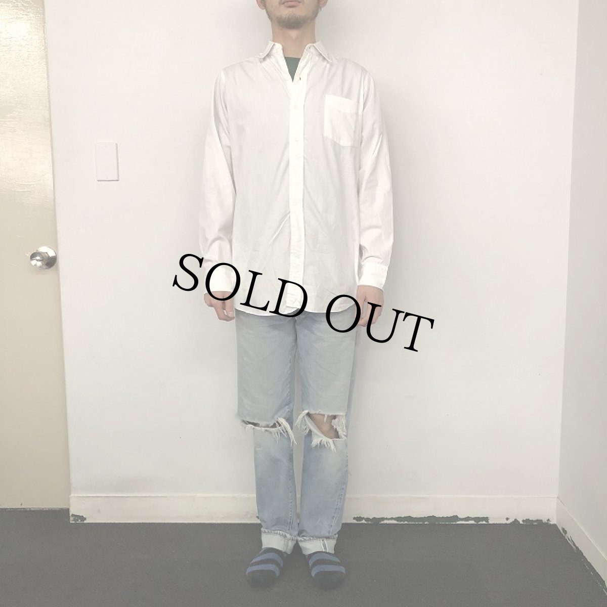 画像2: 50's ARROW "Berts Ban" チェーン刺繍 マチ付きコットンシャツ size15 (2)