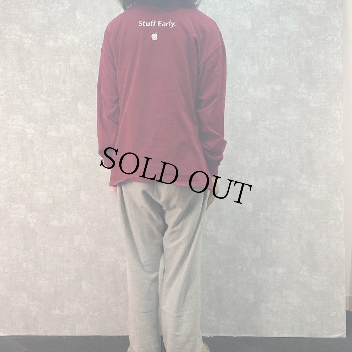 画像5: Apple "Shop Late. Stuff Early." ロゴプリントロンT XL (5)