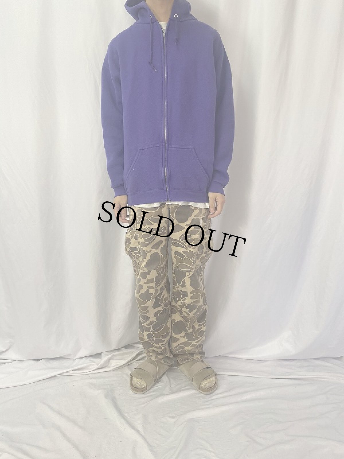 画像2: 90's HONORS USA製 スウェットジップパーカー L (2)