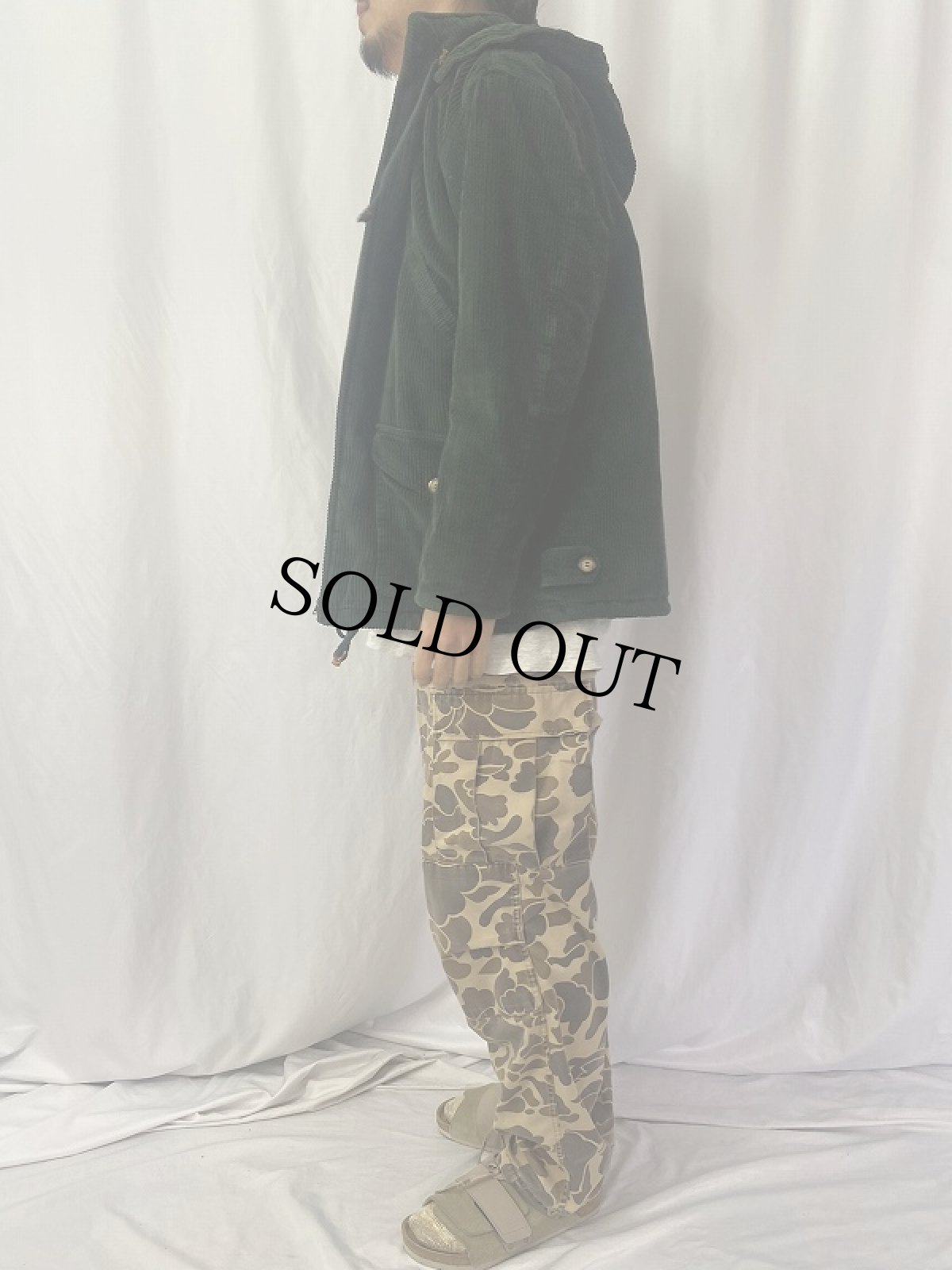 画像3: 90's ST JOHN'S BAY 中綿入り コーデュロイフーデッドコート L (3)