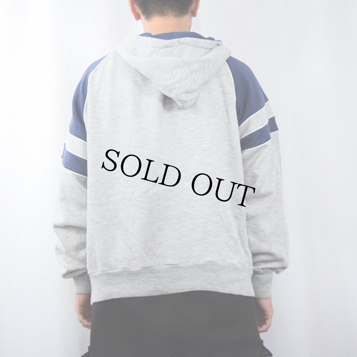 画像3: 80's NIKE 紺タグ 切り替えデザイン スウェットジップパーカー XL (3)