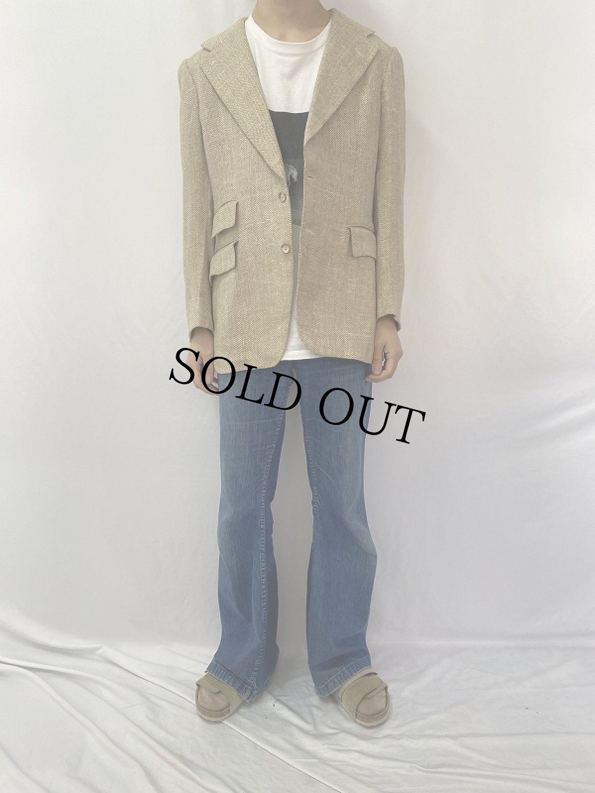 画像2: 70's POLO RALPH LAUREN BRITCHES別注 大文字タグ リネンテーラードジャケット (2)