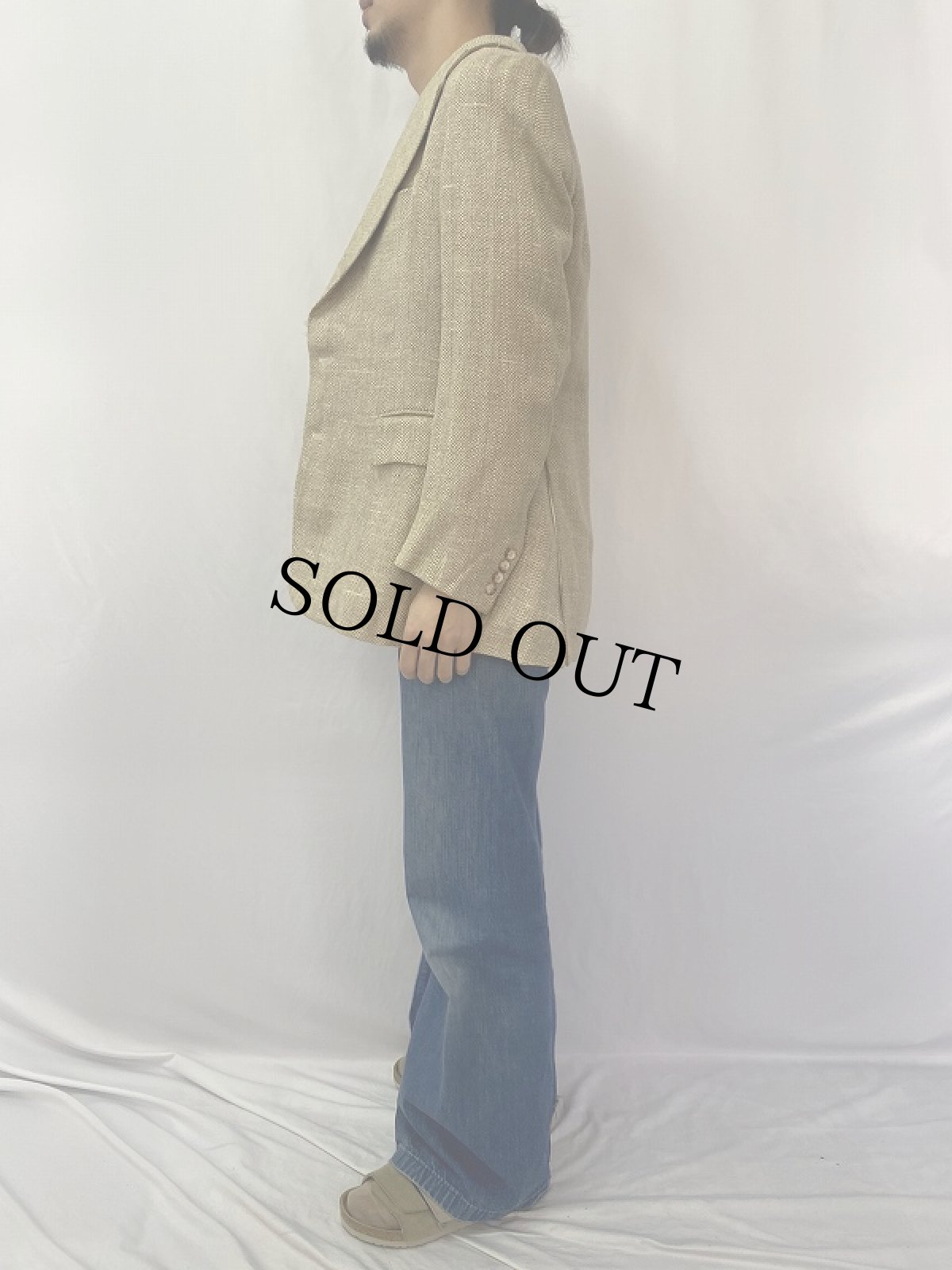 画像3: 70's POLO RALPH LAUREN BRITCHES別注 大文字タグ リネンテーラードジャケット (3)