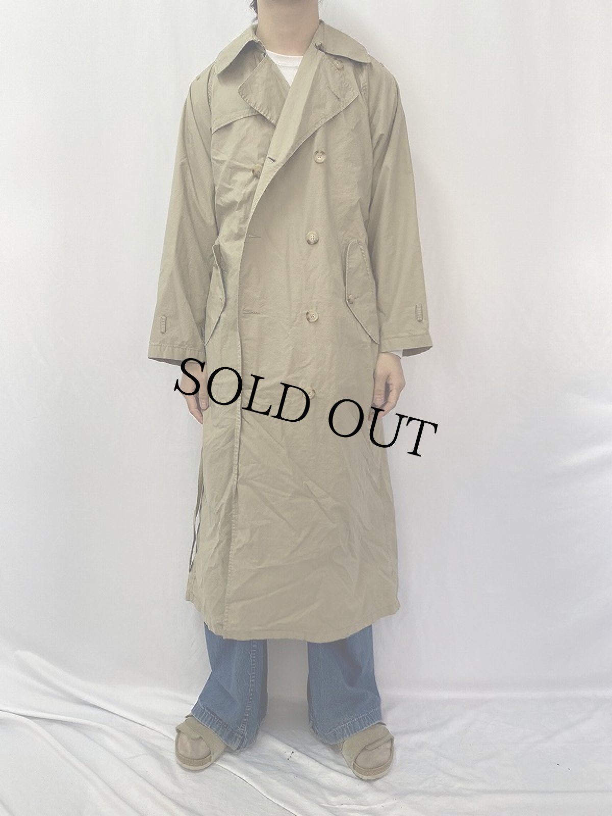 画像2: 90's POLO Ralph Lauren 一枚袖 コットンポプリントレンチコート SIZE6 (2)