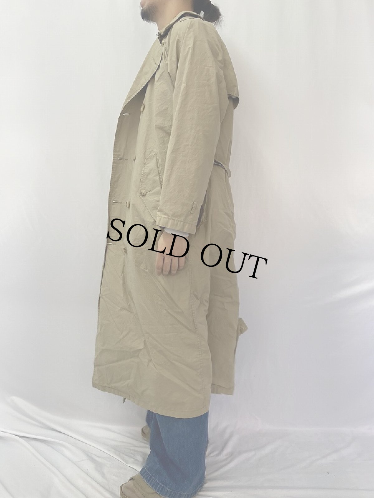 画像3: 90's POLO Ralph Lauren 一枚袖 コットンポプリントレンチコート SIZE6 (3)