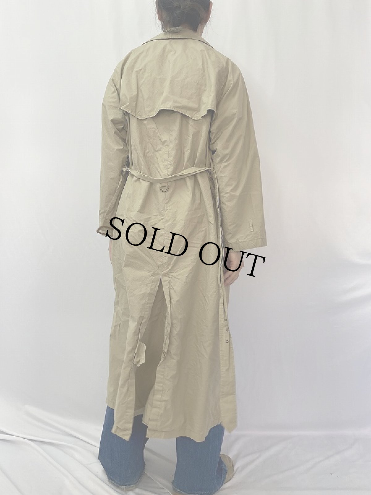 画像4: 90's POLO Ralph Lauren 一枚袖 コットンポプリントレンチコート SIZE6 (4)