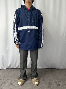 画像2: 2000's adidas ナイロンアノラックパーカー NAVY 2XL (2)