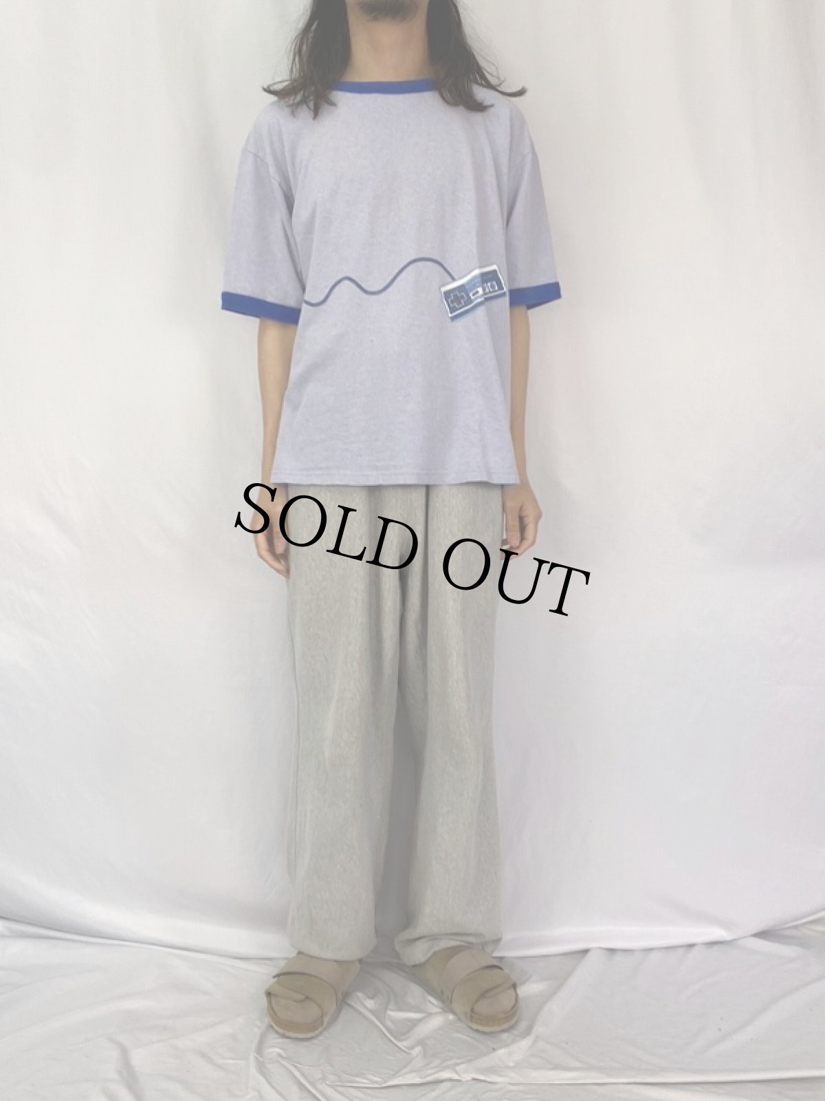 画像2: 2000's NINTENDO USA製 "ファミコン" プリントリンガーTシャツ XL (2)