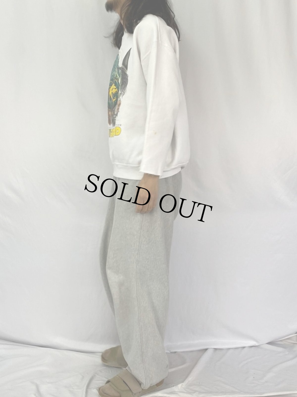 画像4: 90's The WIZARD OF OZ USA製 "MGM GRAND" キャラクターラメプリント カットオフスウェット XL (4)