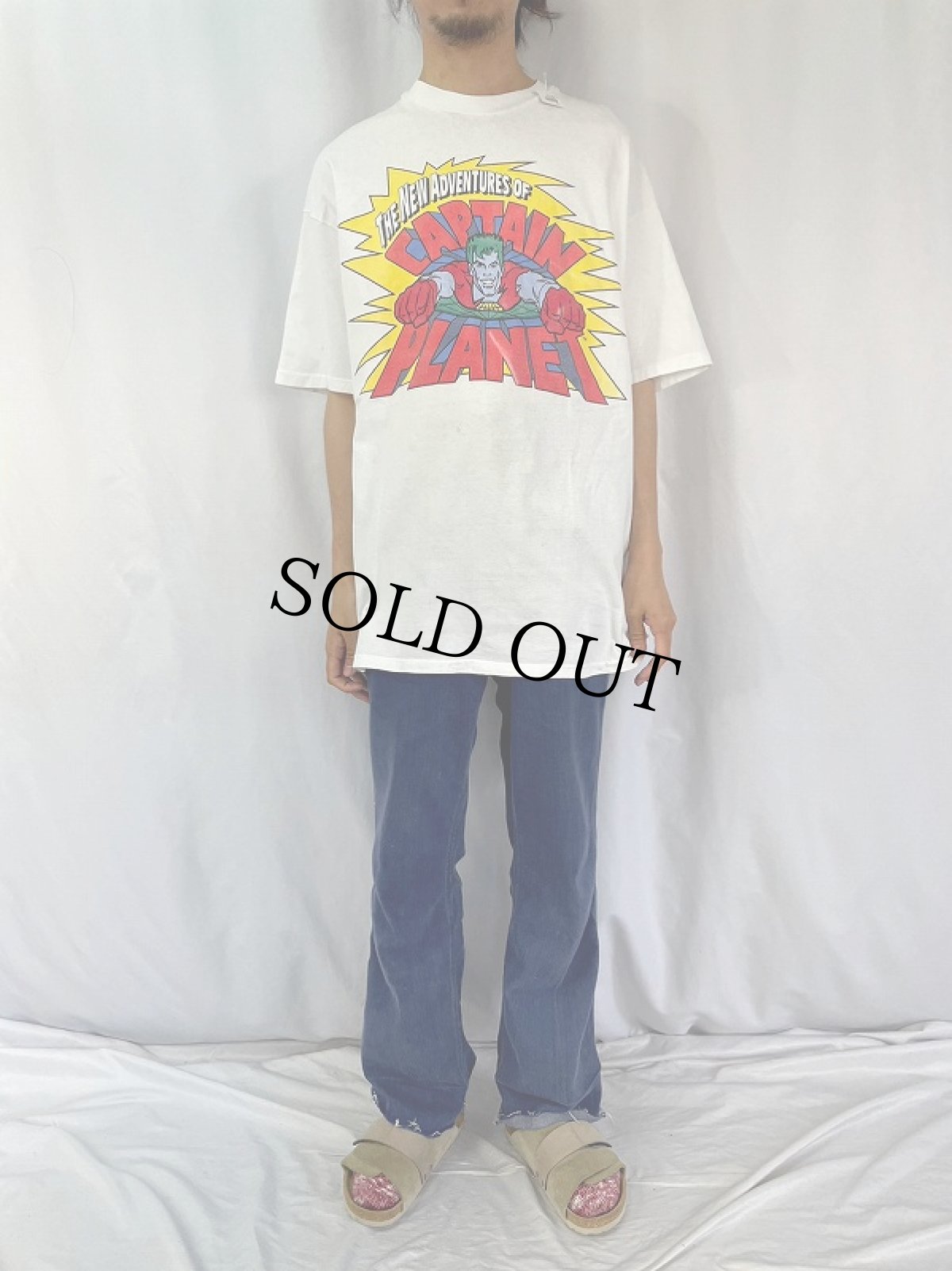 画像2: 90's CAPTAIN PLANET USA製 キャラクタープリントTシャツ XL (2)