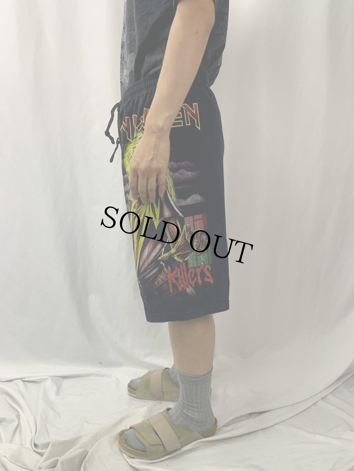 画像3: 90's〜 IRON MAIDEN "KILLERS" ヘヴィメタルバンド プリントショーツ BLACK (3)