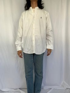 画像2: 90's〜 POLO Ralph Lauren "POSTBOY" コットンツイル バンドカラーシャツ M (2)