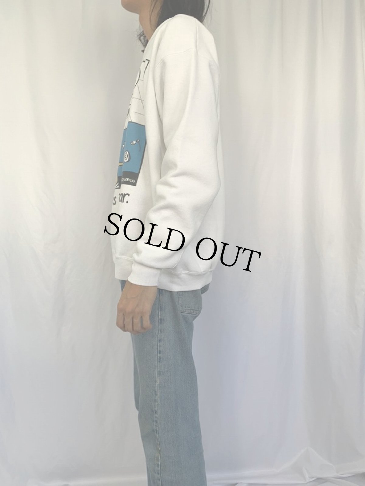 画像3: 90's "A Man walks into a Bar." シュールイラストプリントスウェット XL (3)