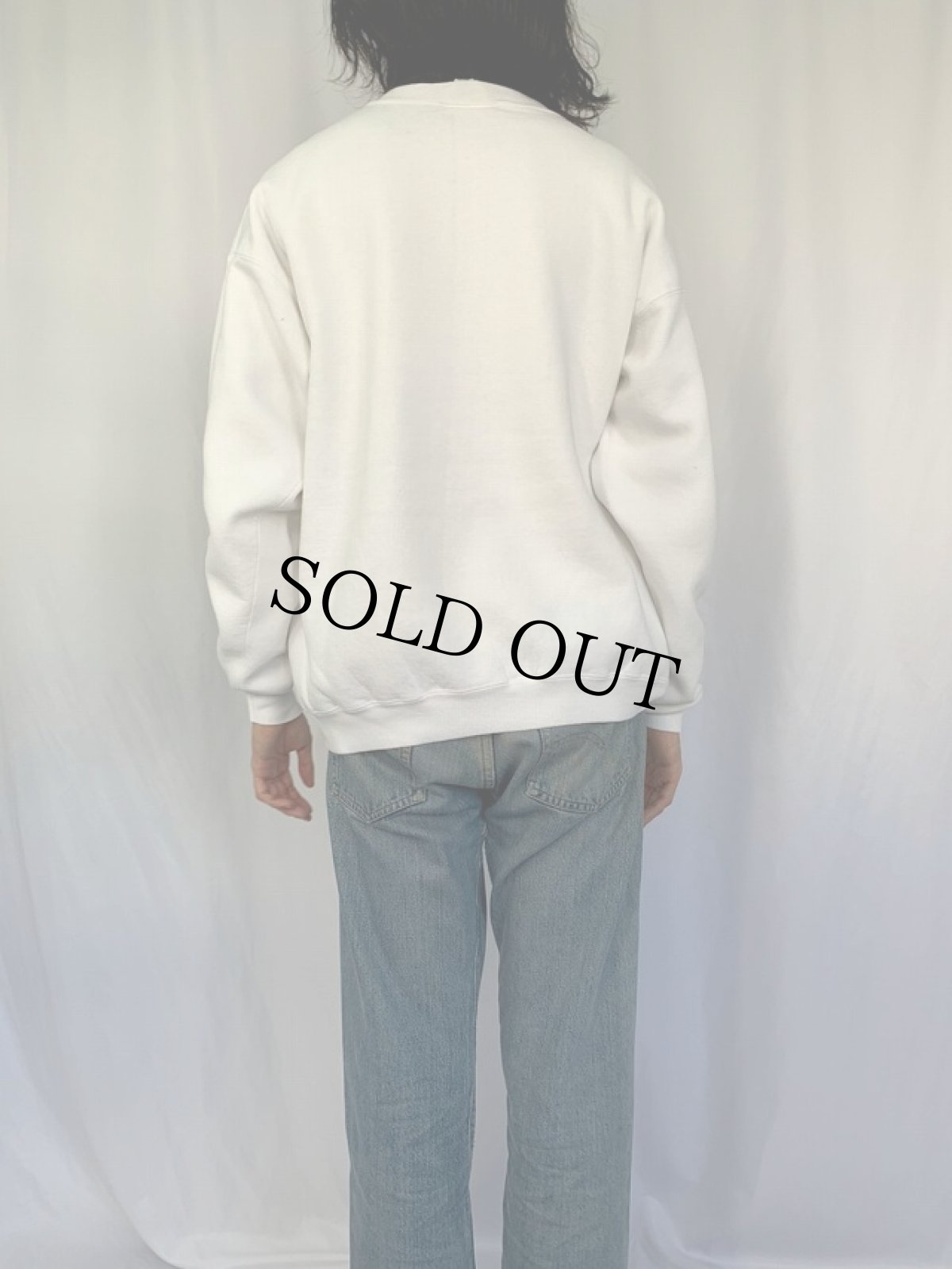 画像4: 90's "A Man walks into a Bar." シュールイラストプリントスウェット XL (4)