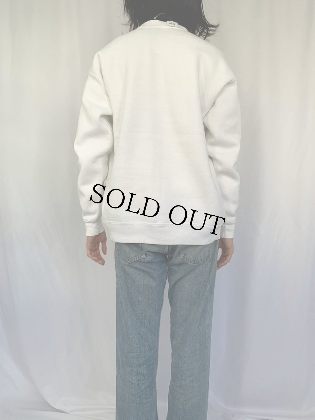 画像4: 90's USA製 "The Ether Bunny." シュールイラストプリントスウェット XL (4)