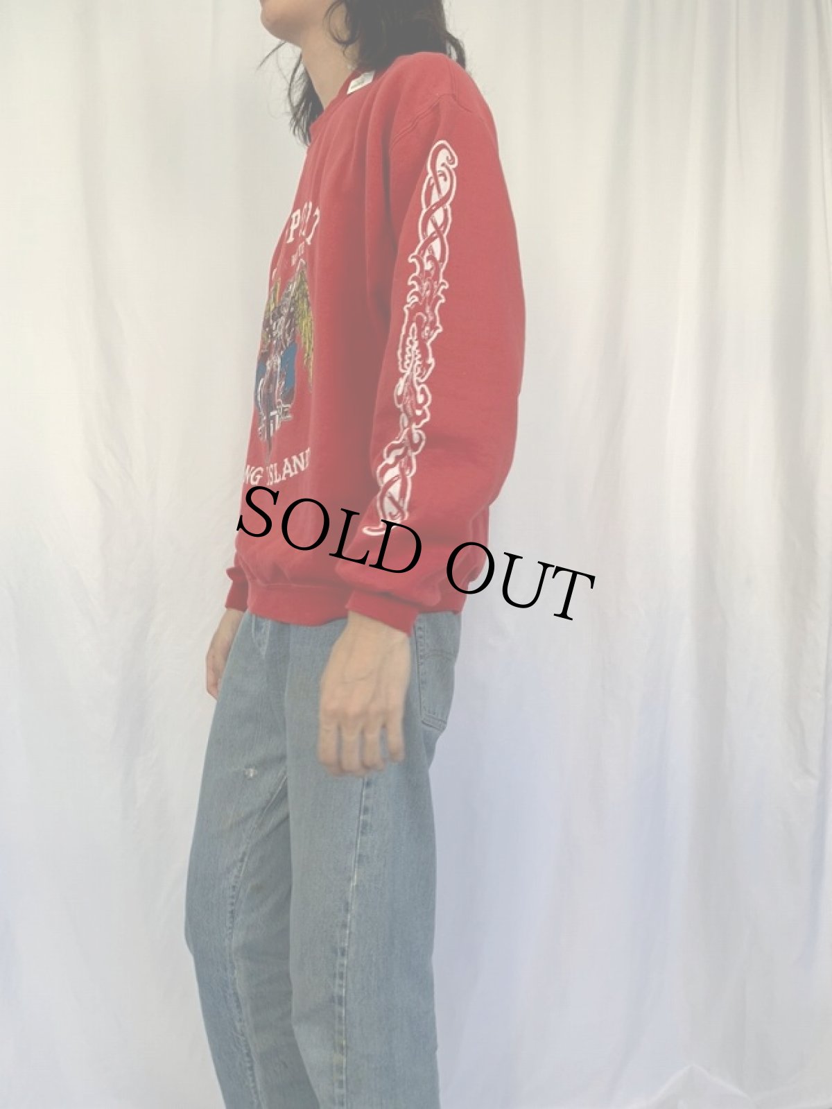 画像3: "SUPPORT LONG ISLAND" スカル バイカープリントスウェット (3)