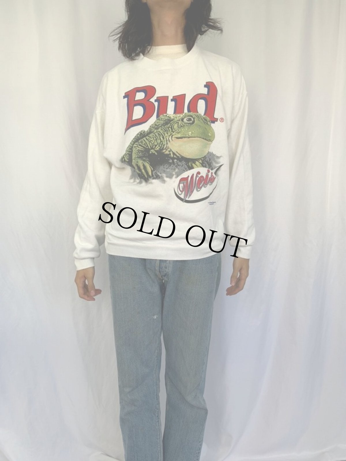 画像2: 90's Budweiser USA製 ビールメーカープリントスウェット XL (2)