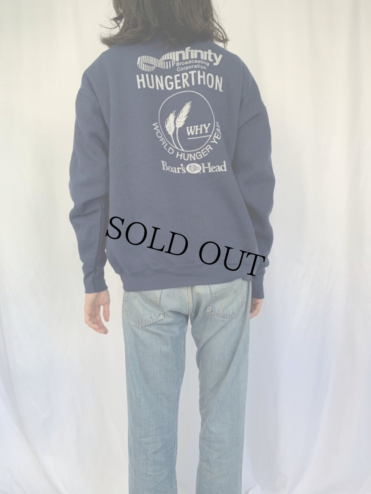 画像4: 90's〜 "WORLD HUNGER YEAR" キャンペーンイラストプリントスウェット XL (4)