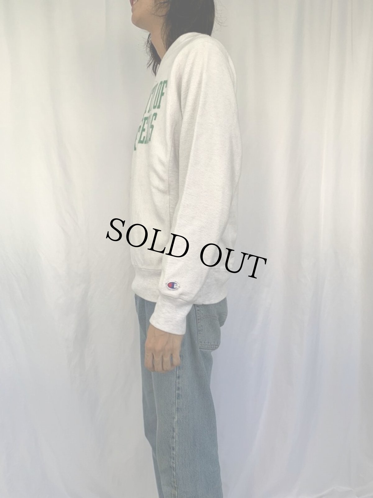 画像3: Champion REVERSE WEAVE "UNIVERSITY OF NORTH TEXAS" インサイドアウトデザイン プリントスウェット M (3)