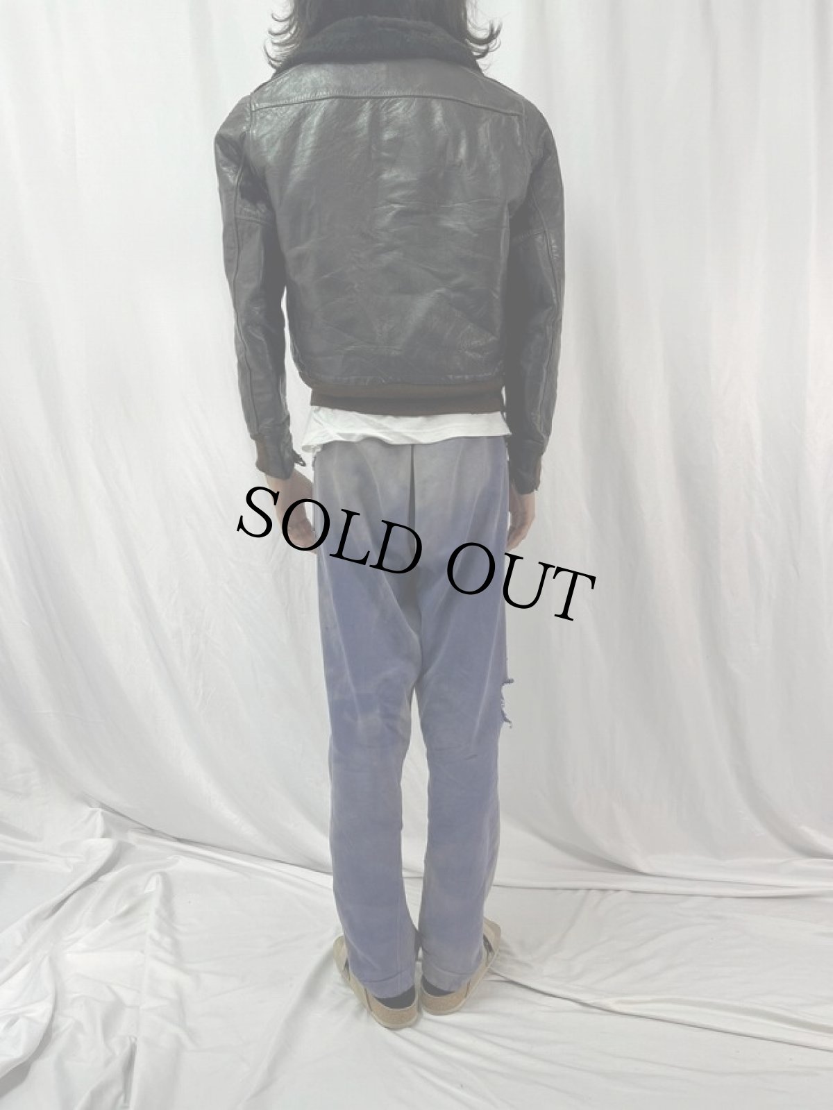 画像4: 60's L.L.Bean 筆記体タグ G-1 TYPE ボアレザージャケット (4)