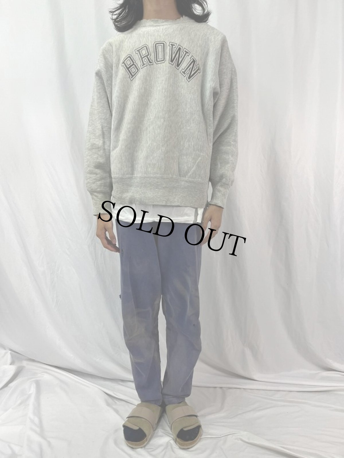 画像2: 80's Champion REVERSE WEAVE トリコタグ USA製 "BROWN" プリントスウェット M (2)