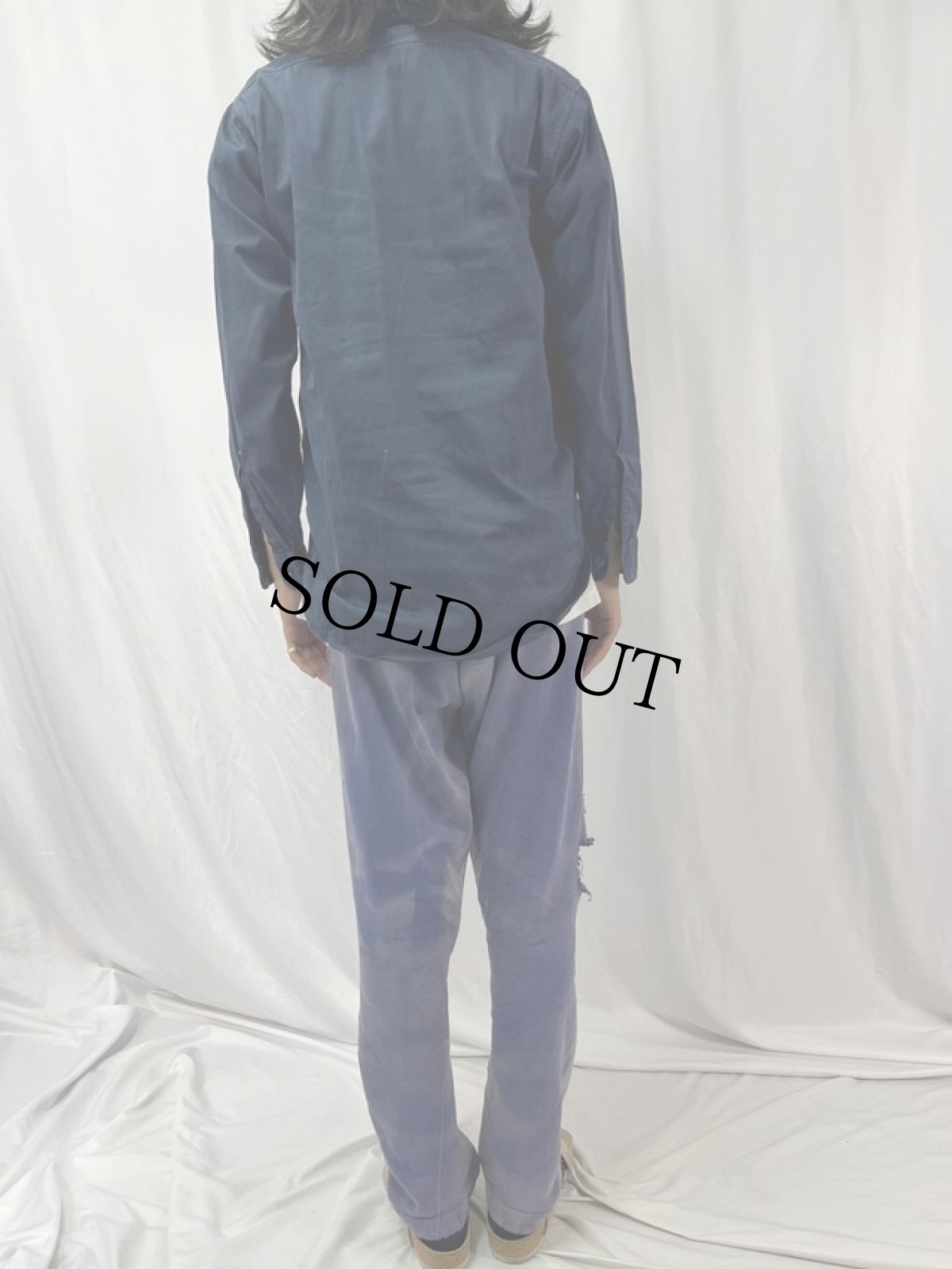 画像4: 60's HERCULES "LUSTER CHINO ARMY TWILL" ネコ目ボタン×マチ付き  ワークシャツ (4)