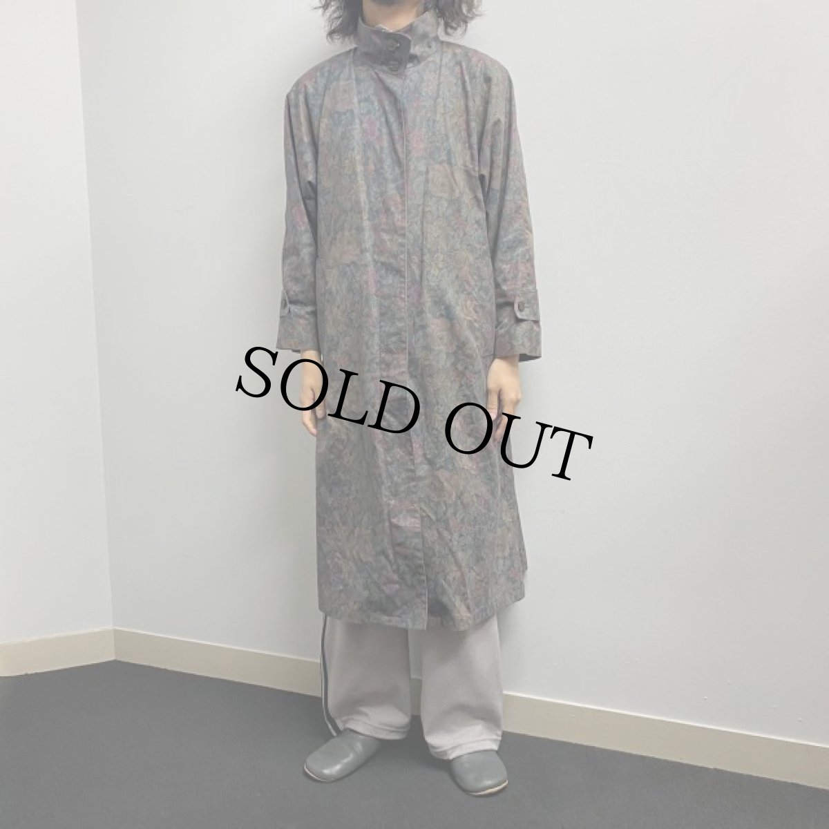 画像2: 80's LONDON FOG USA製 ライナー付き 花柄 ステンカラーコート (2)