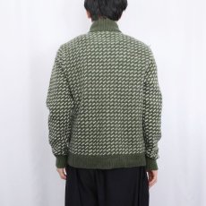 画像3: 90's L.L.Bean NORWAY製 バーズアイ柄 ハーフジップニットセーター M (3)