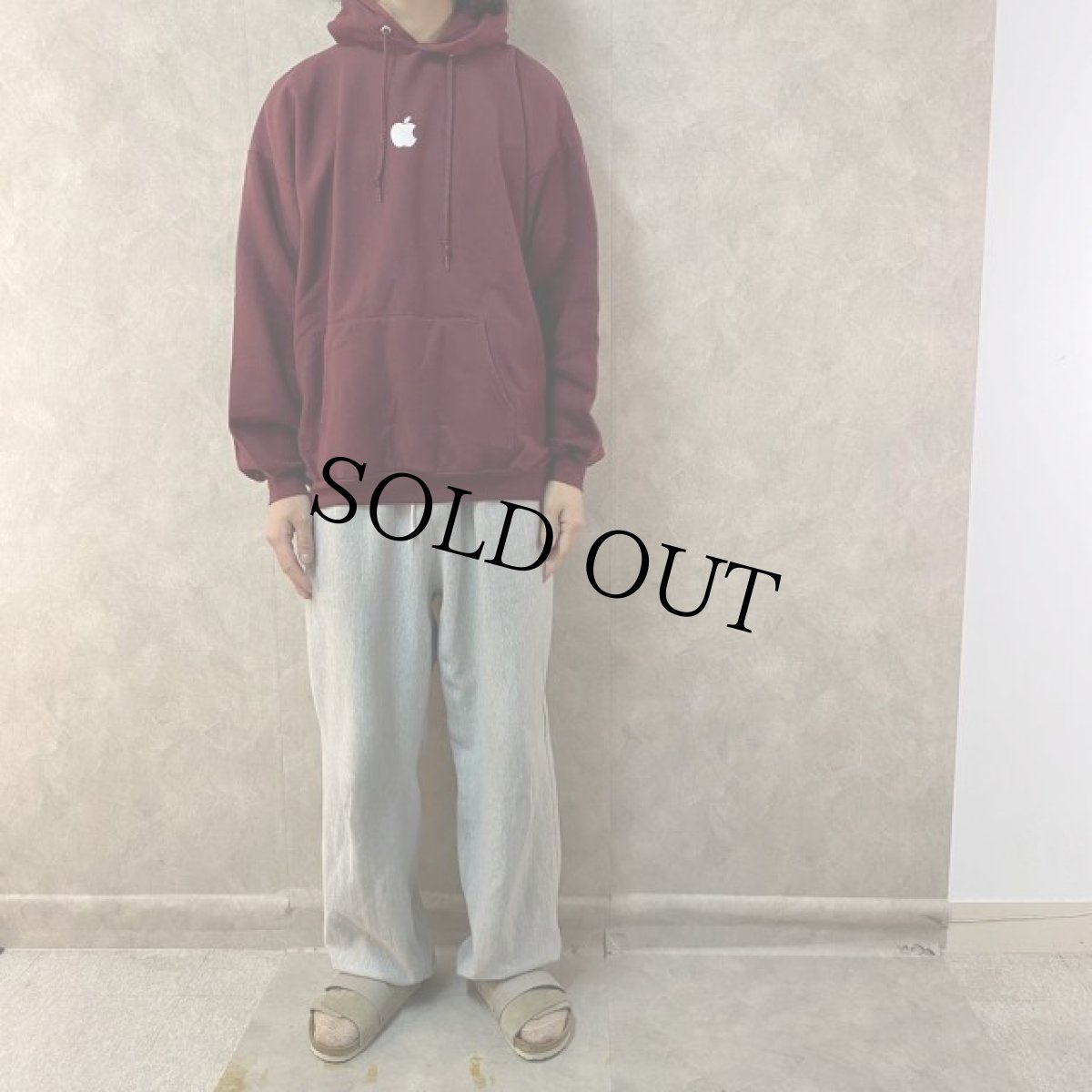 画像2: Apple ロゴプリントスウェットフーディ XL (2)