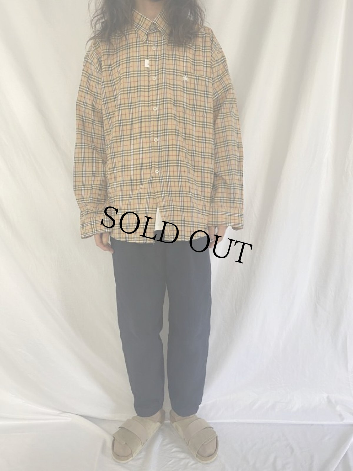 画像2: BUBERRY LONDON バーバリーチェック柄 ボタンダウンシャツ (2)