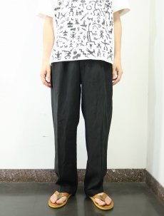 画像2: NAUTICA RIGGER 1タック リネンスラックス BLACK W31 (2)