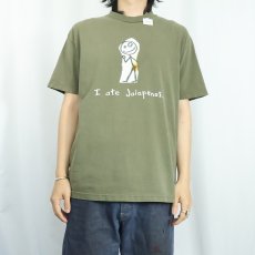 画像2: "I ate Jalapenos." イラストプリントTシャツ L (2)