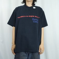 画像2: 90's Forrest Gump "Stupid is as stupid dose" 映画プリントTシャツ BLACK  (2)