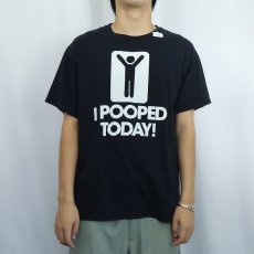 画像2: "I POOPED TODAY!" ジョークプリントTシャツ BLACK L (2)