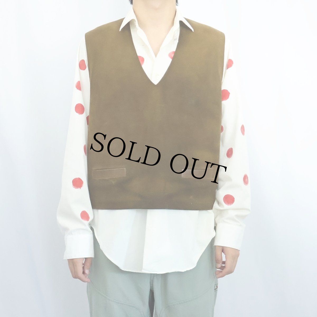 画像3: ⁡50's〜 Goldees Coat FRANCE製 レザー×ニットベスト (3)