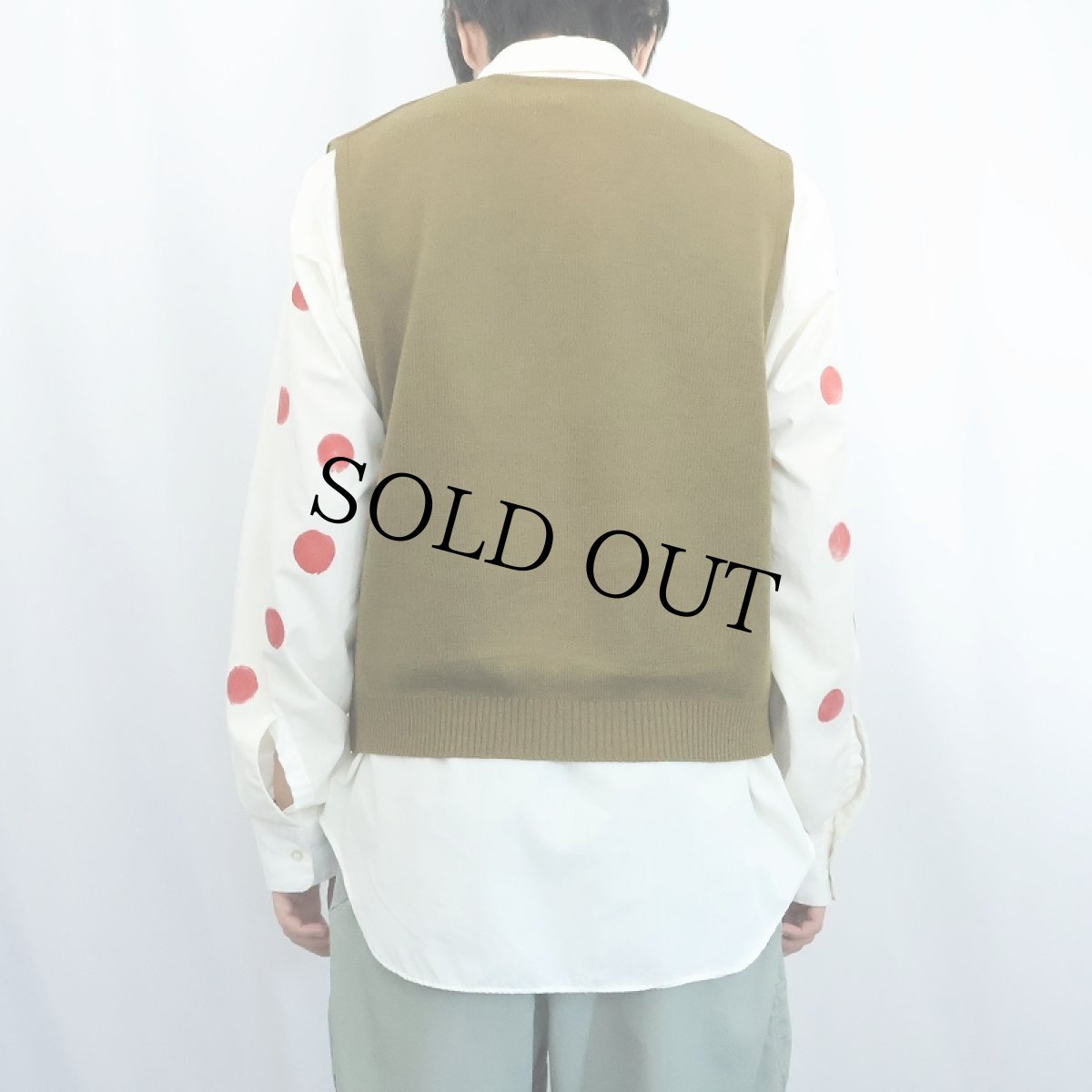 画像4: ⁡50's〜 Goldees Coat FRANCE製 レザー×ニットベスト (4)