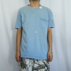 画像2: 80's Hanes 無地ポケットTシャツ L (2)