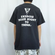 画像4: 90's MENTAL FITNESS COMPANY USA製 "EXERCISE YOUR RIGHT TO THINK." プリントTシャツ BLACK XL (4)