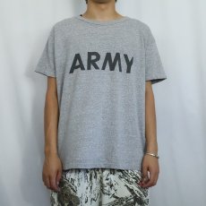 画像2: 80's Chaqmpion トリコタグ USA製 "ARMY" プリントTシャツ L (2)