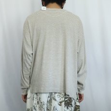 画像3: 90's GAP ボーダー柄 ヘンリーネックロンT L (3)